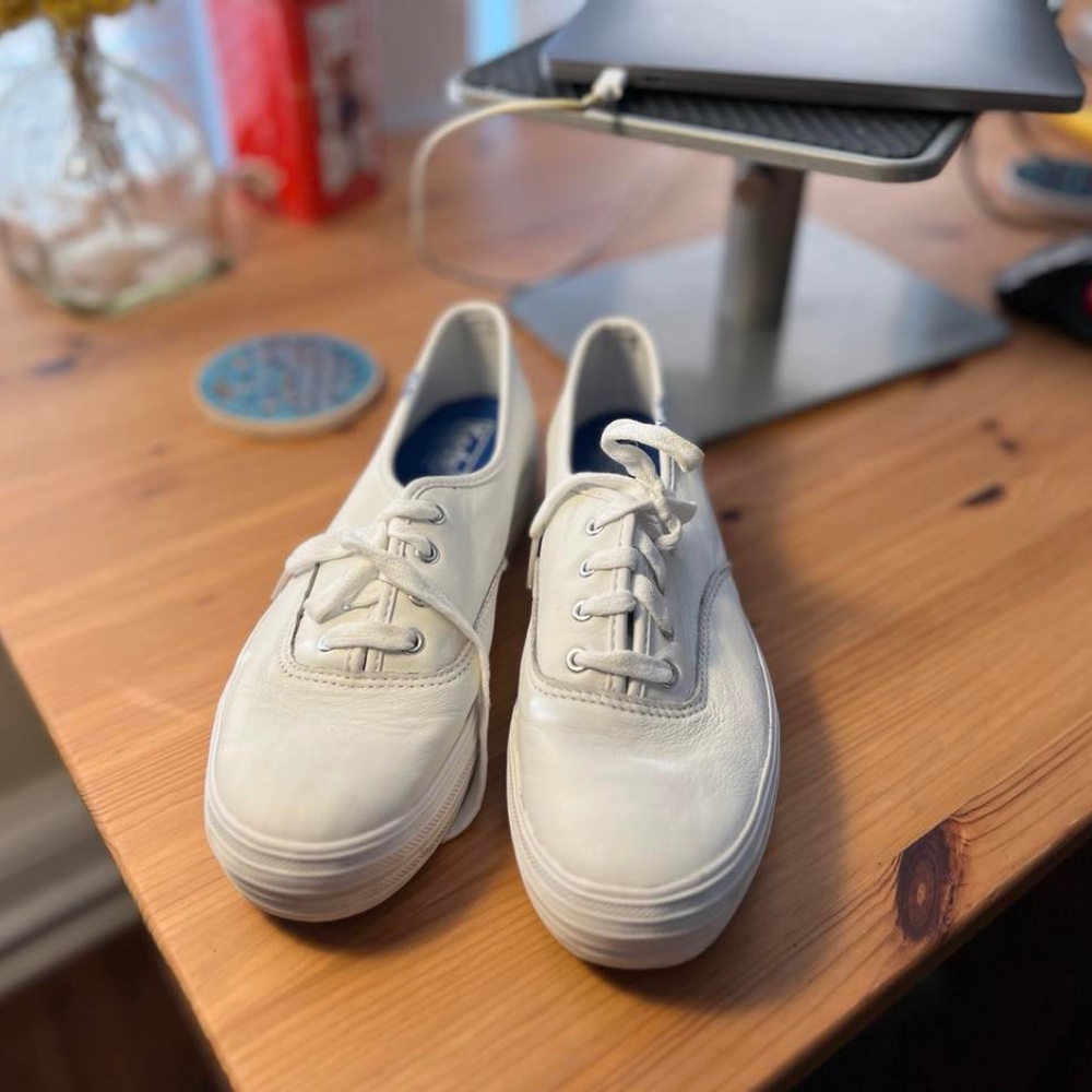 Keds Leather White Sneakers 6.5